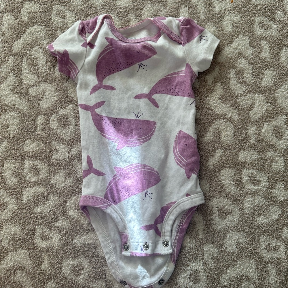 Carter's Lavender Whale Print Bodysuit